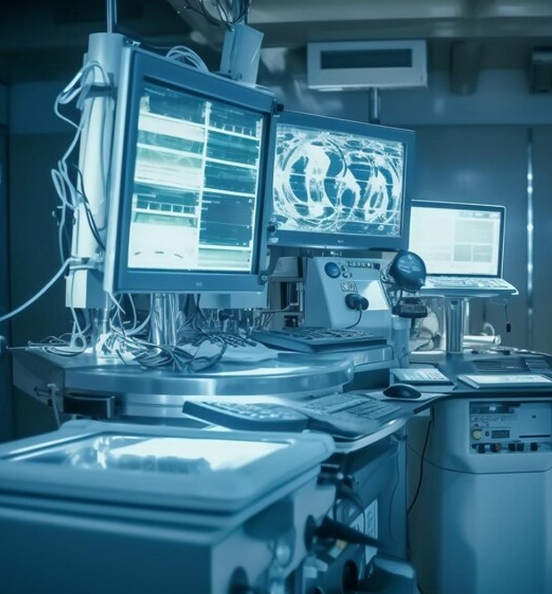 Collage of 2 images. First image is of 2 professionals standing and looking into a tablet. Second image is of multiple professionals working on their machines. Collage of 2 images. First image is of 2 professionals standing and looking into a tablet. Second image is of multiple professionals working on their machines.